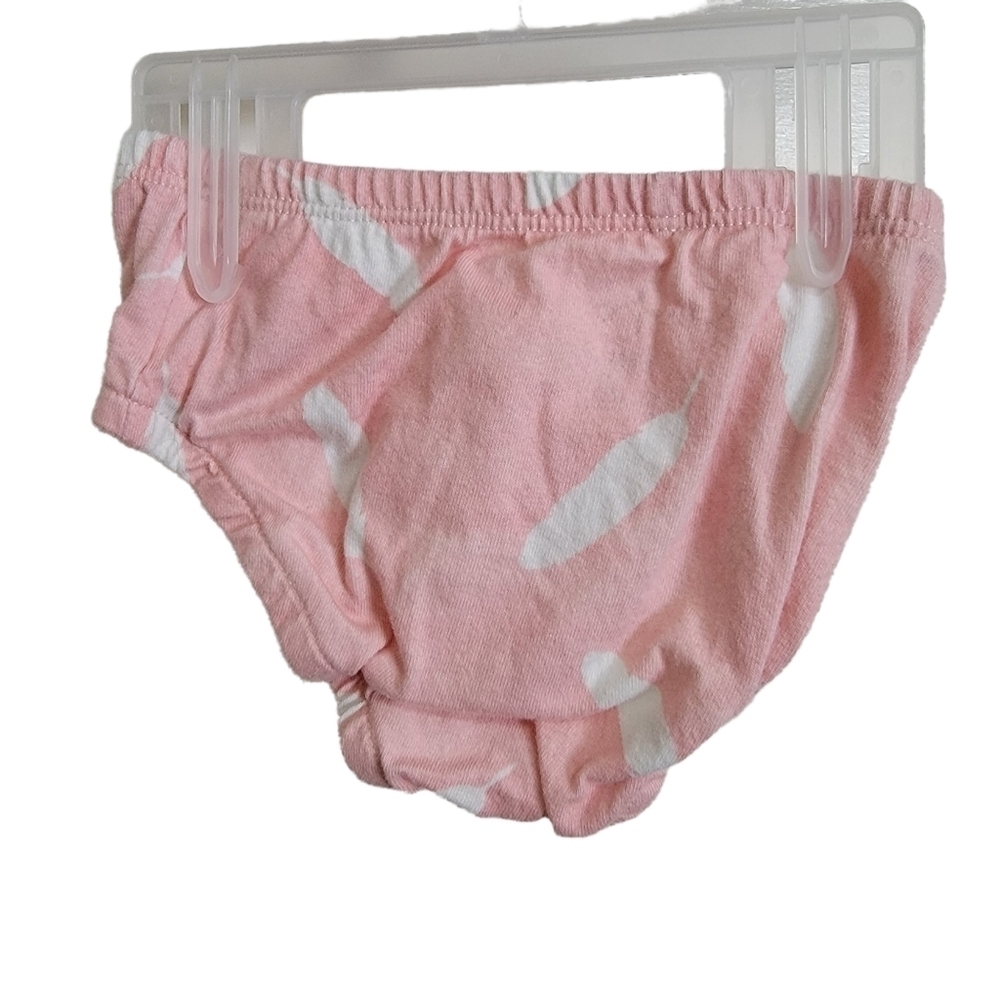 Jessica Simpson Gray Pink Boho Feather Love Dress and Diaper Cover Set 6/9M - Picture 3 of 5